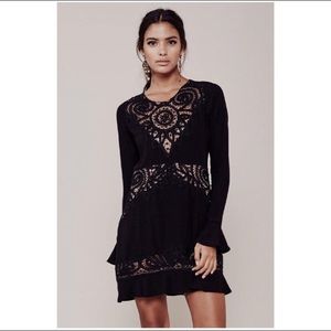 For Love & Lemons black long sleeved dress